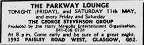 Parkways advert 1973